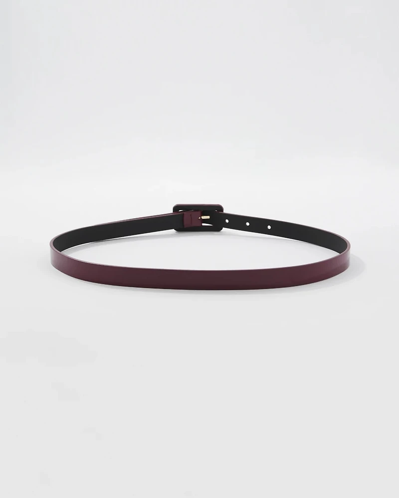 Faux Leather Skinny Belt