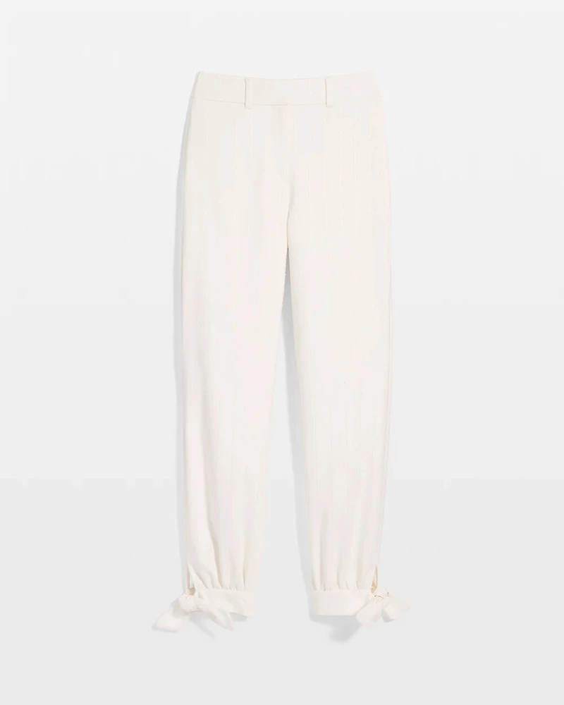 Sequin Pinstripe Tapered Ankle Pant