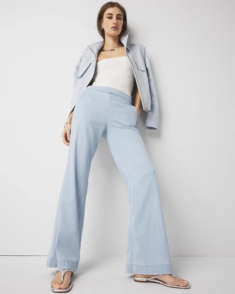 Petite High-Rise Pull-On Wide Leg Jean