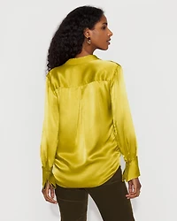 Satin Tuxedo Cuff Shirt