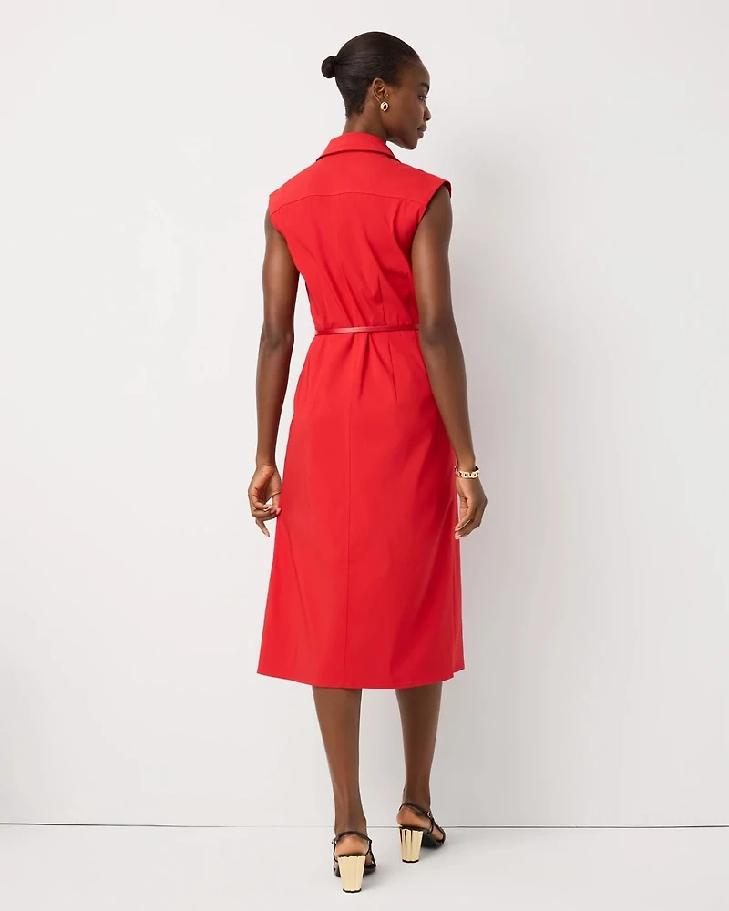 Belted Midi Shirt Dress