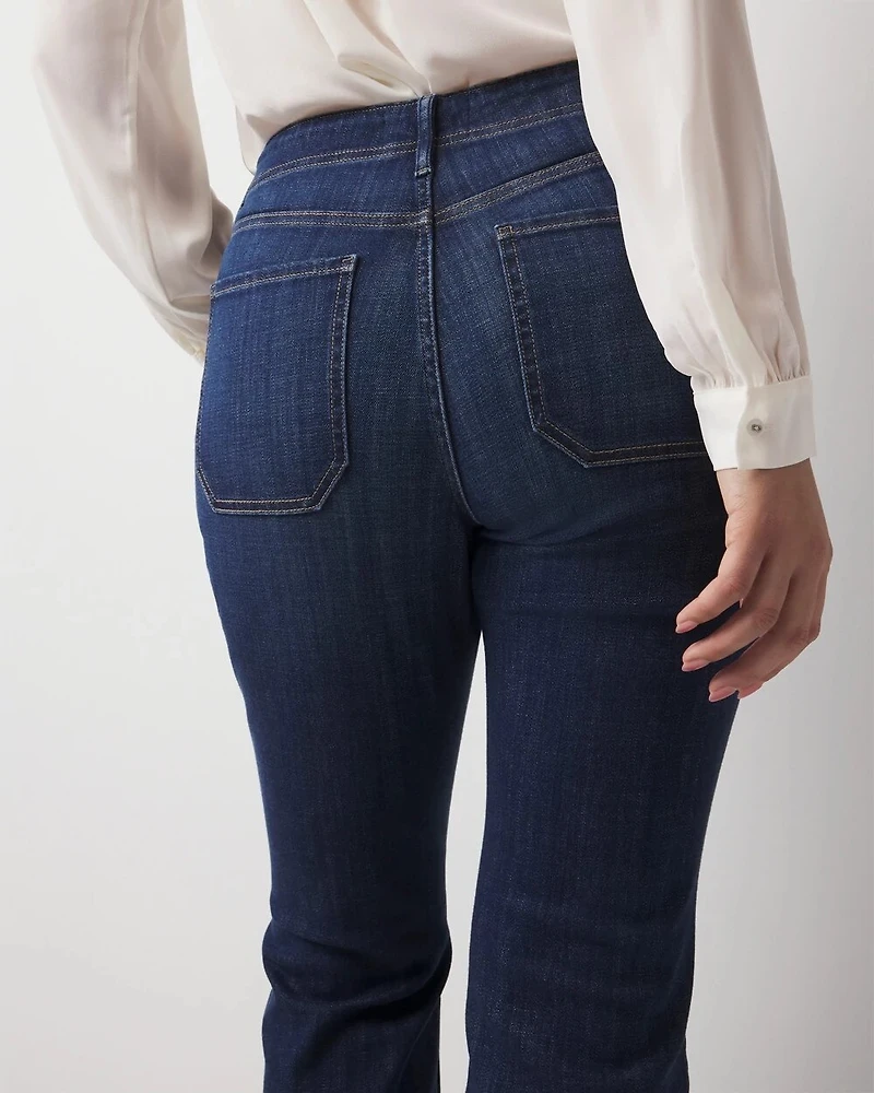 Chain Detail High-Rise Bootcut Jean