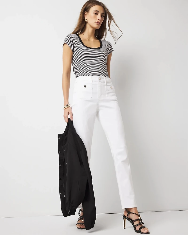 Petite Patch Pocket High-Rise Slim Jean