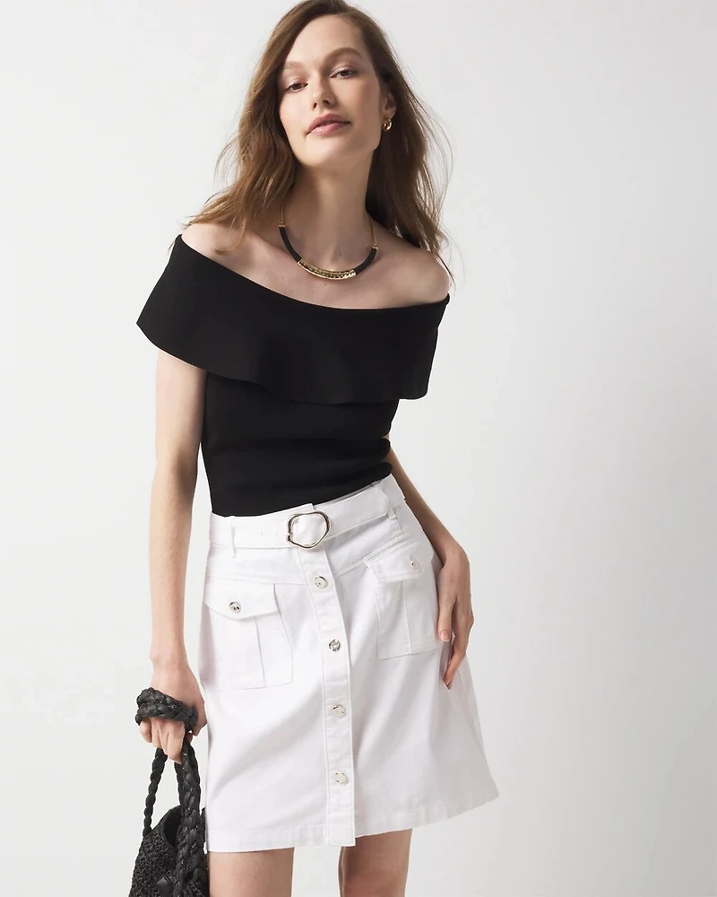 WHBM FORME™ Sculpt Stretch Off-the-Shoulder Sweater