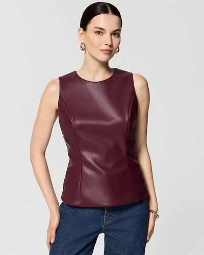 Faux Leather Top