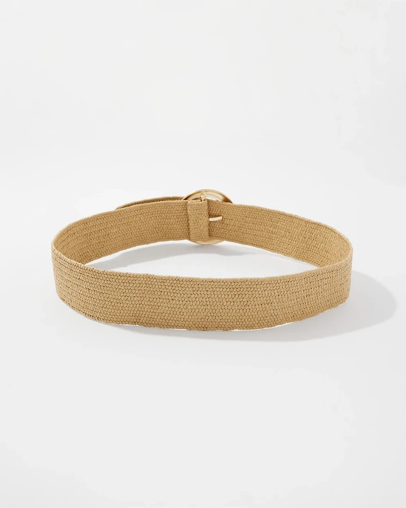 Raffia Wide Waist Belt