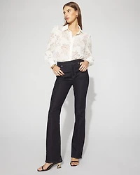 Petite Lace Shirt with Scalloped Hem