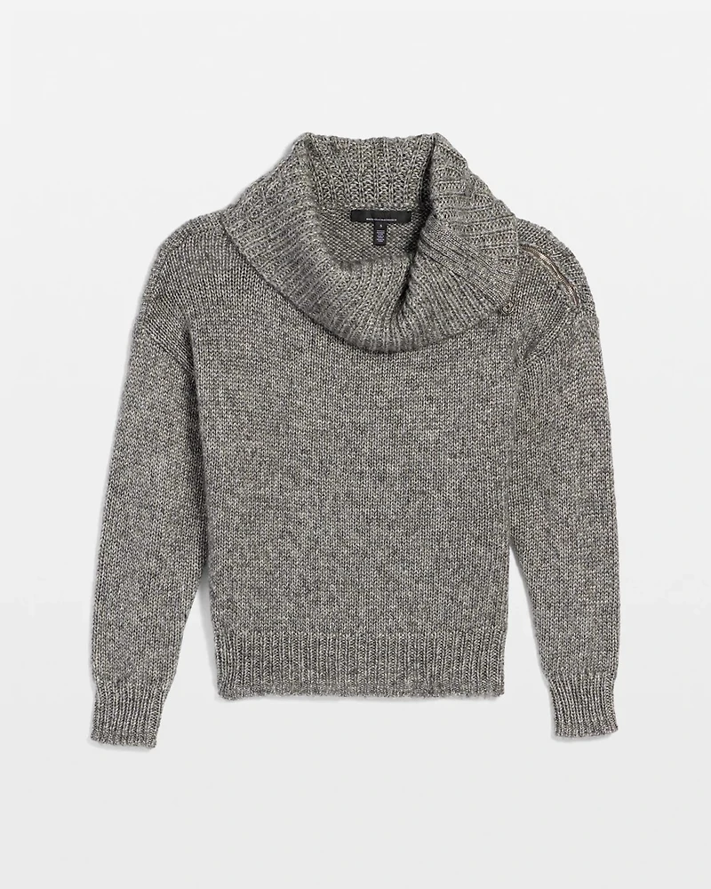 Zip Neck Dolman Sleeve Sweater