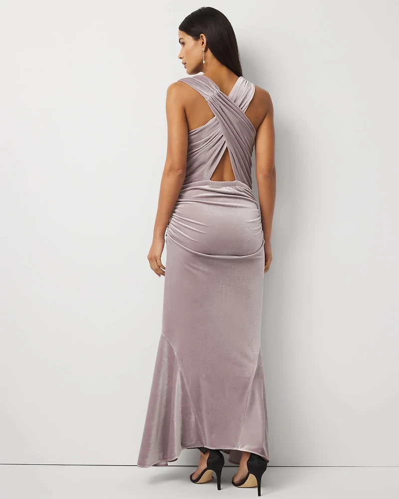 Peekaboo Back Velvet Dress