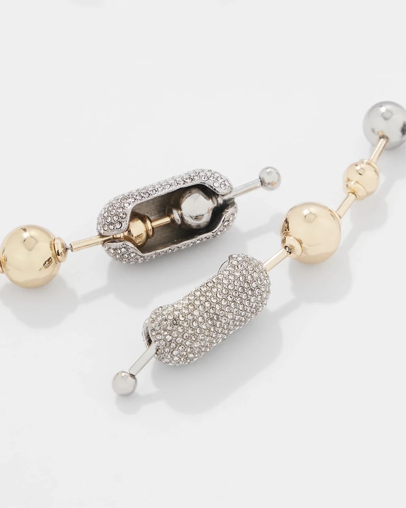 Ball Chain + Pavé Earrings