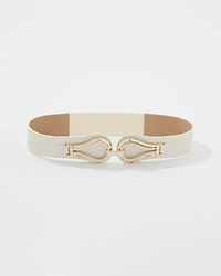 Faux Leather Braided Stretch Waist Belt