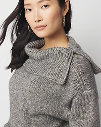 Zip Neck Dolman Sleeve Sweater