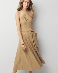 Halter Trench Midi Dress