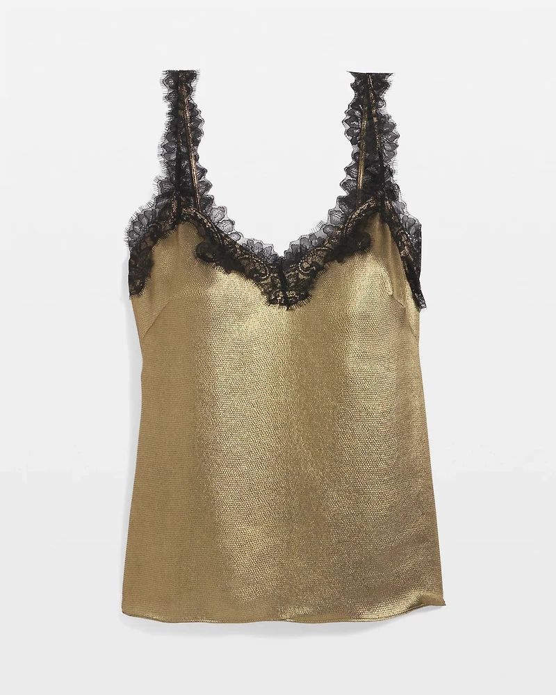 Lace Trim Satin Camisole