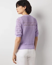 Puff Sleeve Pointelle Sweater