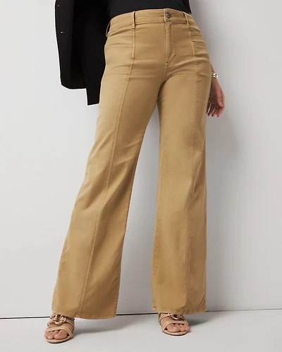 High-Rise Pret Double Pocket Wide-Leg Pant