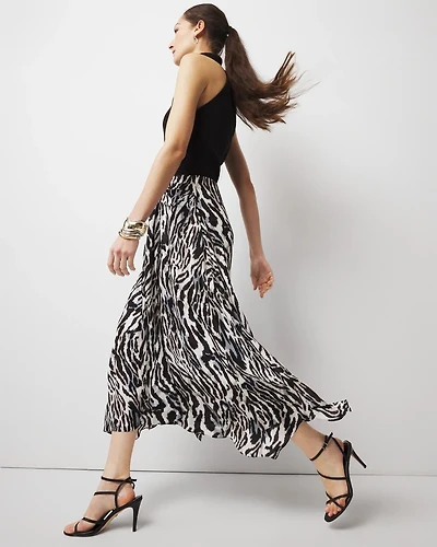 Petite Leopard Midi Skirt