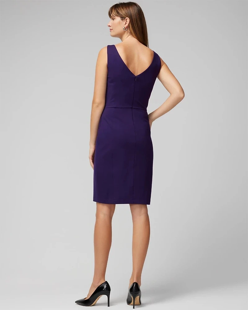 Sleeveless V-Neck Sheath Dress