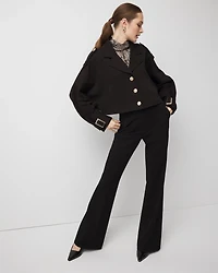 Cropped Knit Trench Jacket