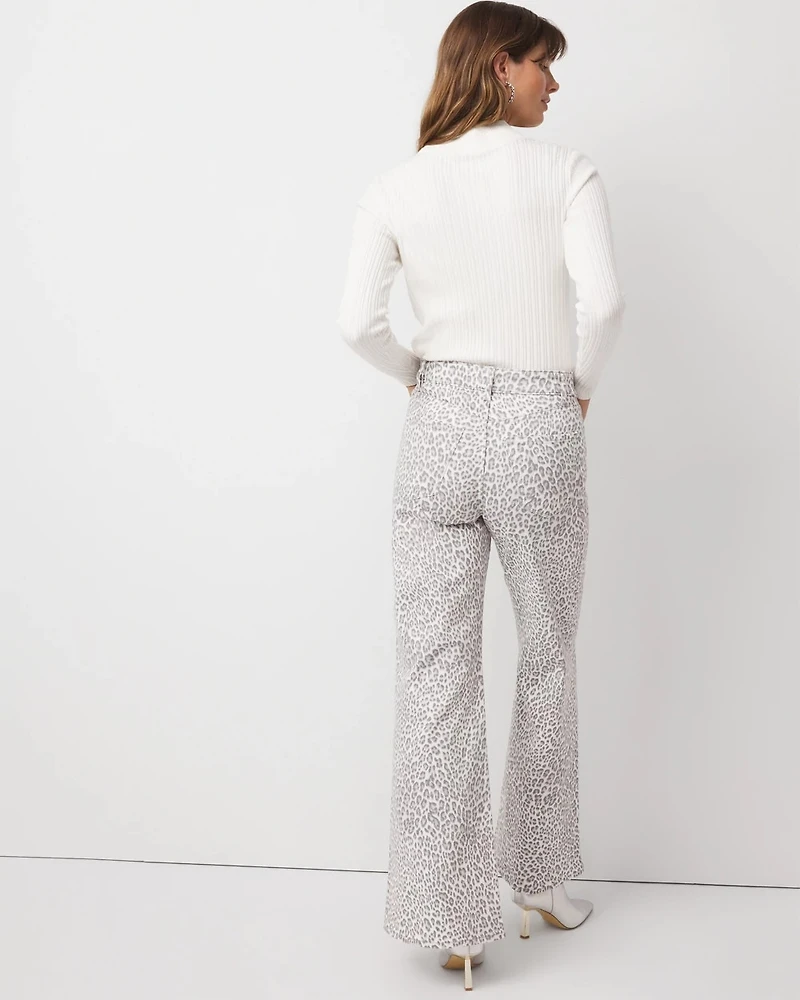 Leopard Extra High Rise Wide Leg Jean