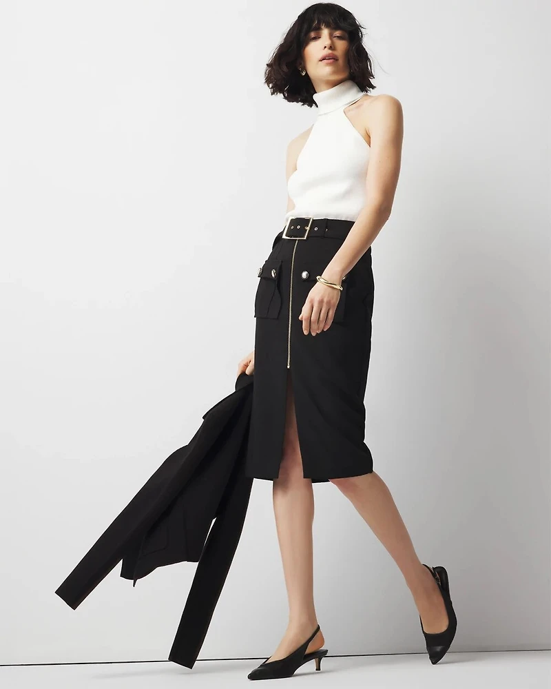 Belted Utility Skirt