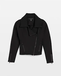 Asymmetrical Zipper Moto  Sweater Jacket