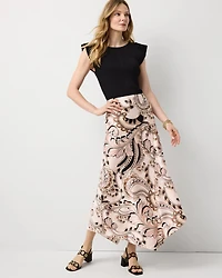 Petite Satin Slip Midi Skirt