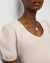 Satin Sleeve Knit Tee