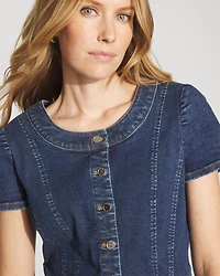 Short-Sleeve Peplum Jean Jacket