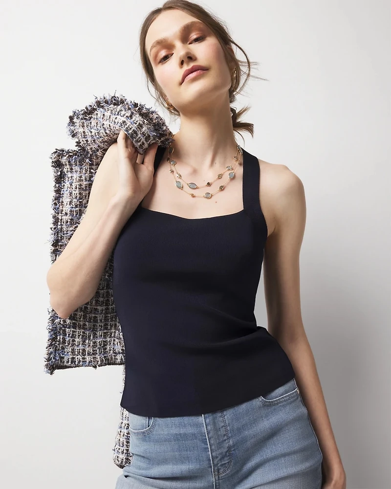 WHBM FORME™ Sculpt Stretch Sweater Halter Top