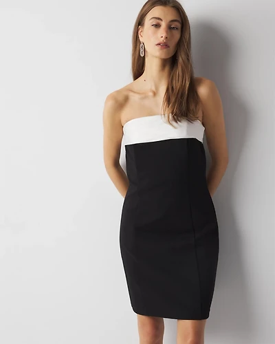 Strapless Tuxedo Mini Dress