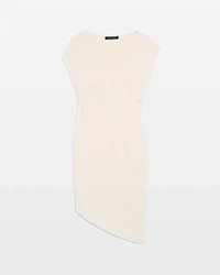 Petite Asymmetric Ribbed Sweater Dress