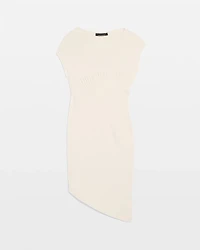 Asymmetric Ribbed Sweater Dress