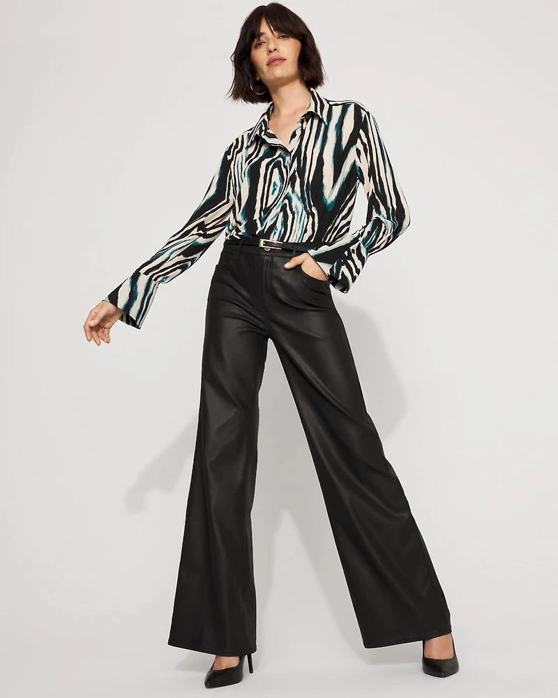 Long-Sleeve Flare Cuff Shirt