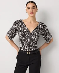 Satin Twist-Shoulder Top