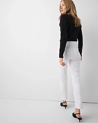 Extra High-Rise Double Waistband Straight Ankle Jeans