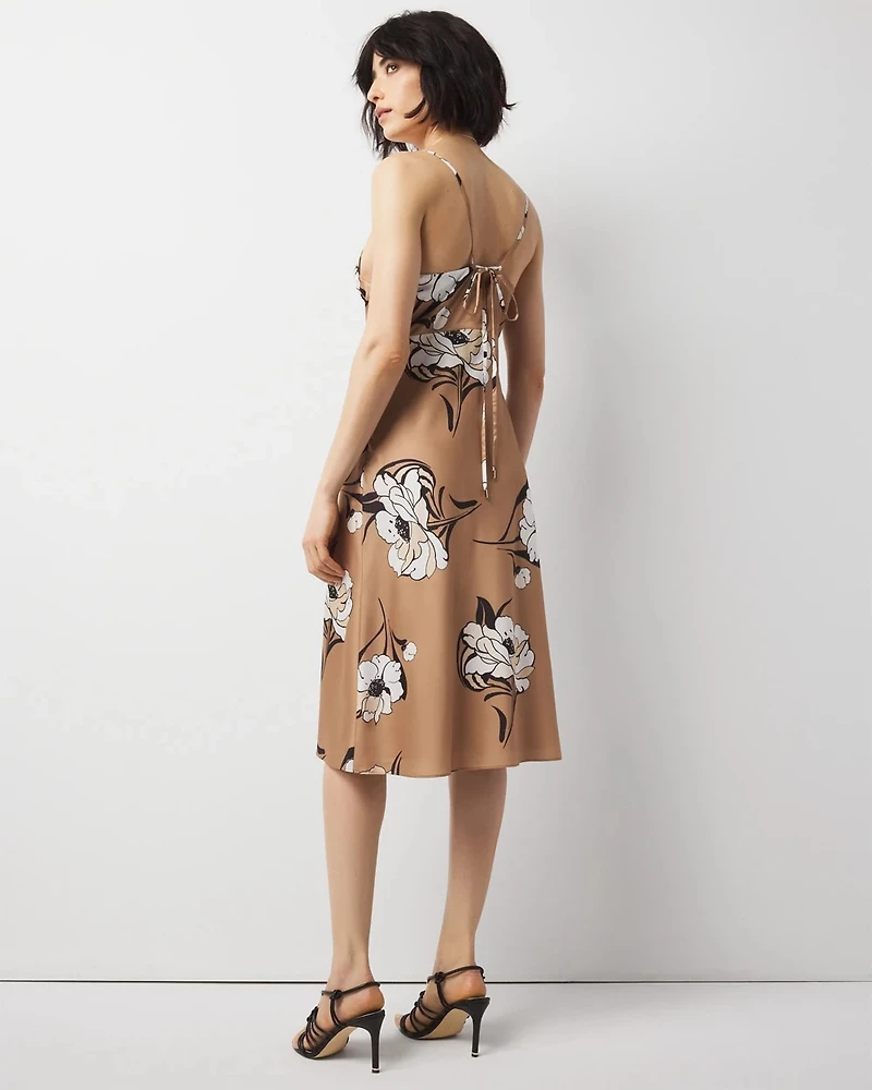 Satin Floral Slip Dress