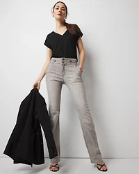 Extra High-Rise Novelty Button Bootcut Jeans