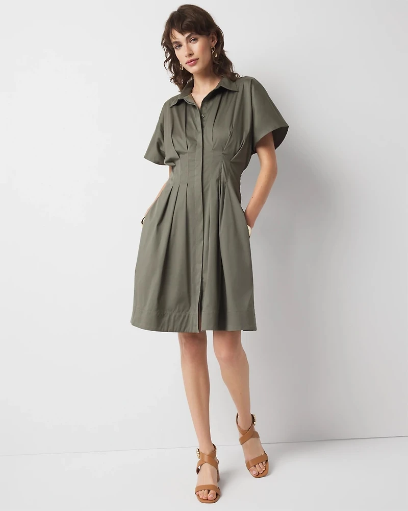 Poplin Corset Shirt Dress
