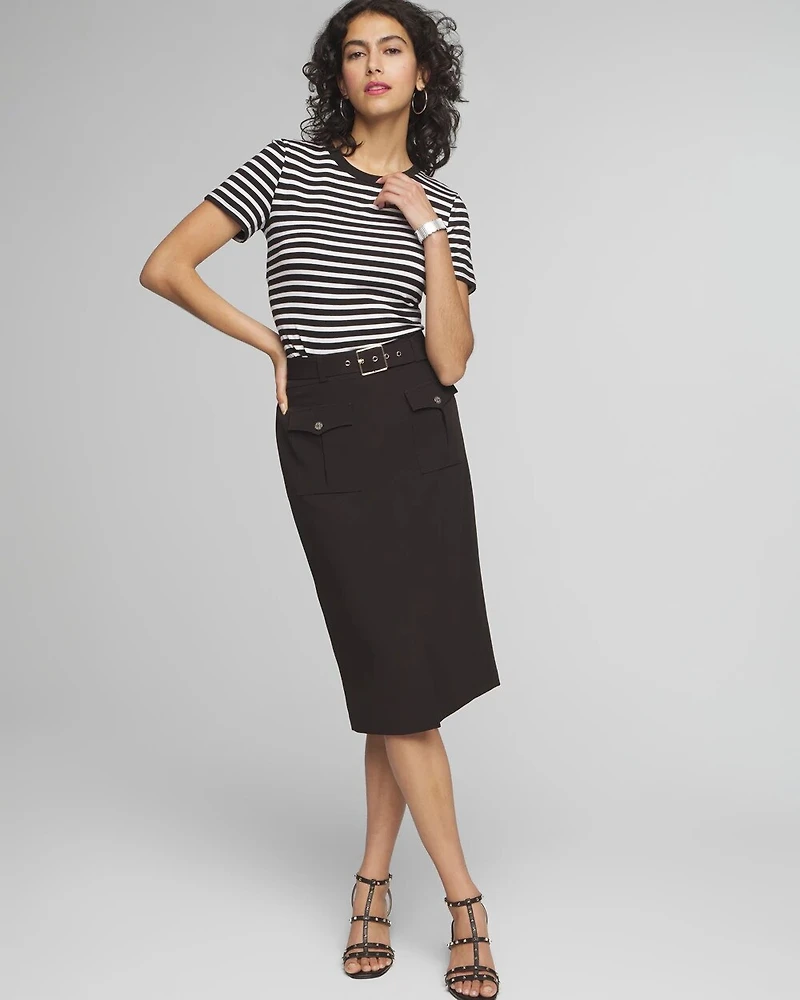 Petite Cargo Pocket Midi Skirt