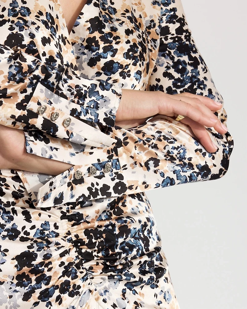 Floral Ruched Sheath Dress