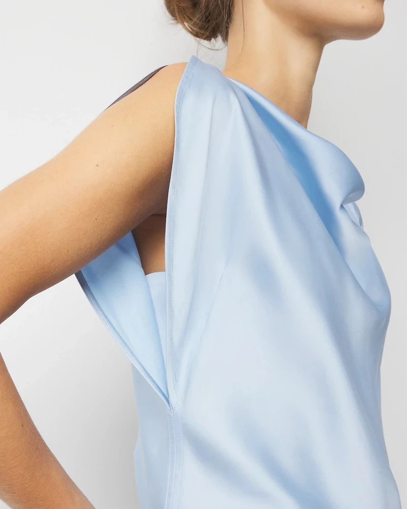 Satin Petal Sleeve Blouse