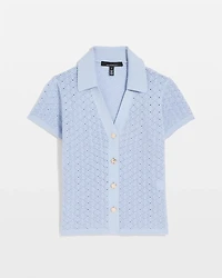 Textured Stitch Collared Cardigan