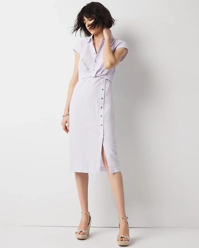 Short Sleeve Button Detail Dress
