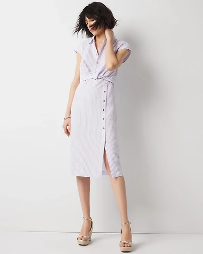 Short Sleeve Button Detail Dress