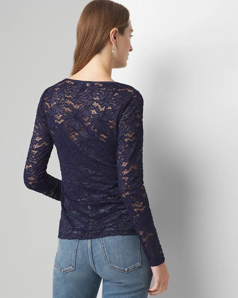 Lace Crew Neck Top