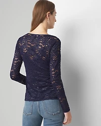 Lace Crew Neck Top