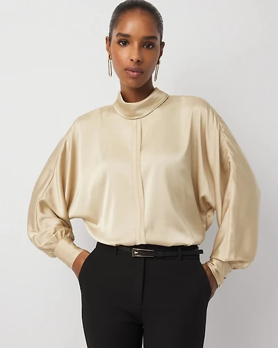 Tie Back Satin Blouse