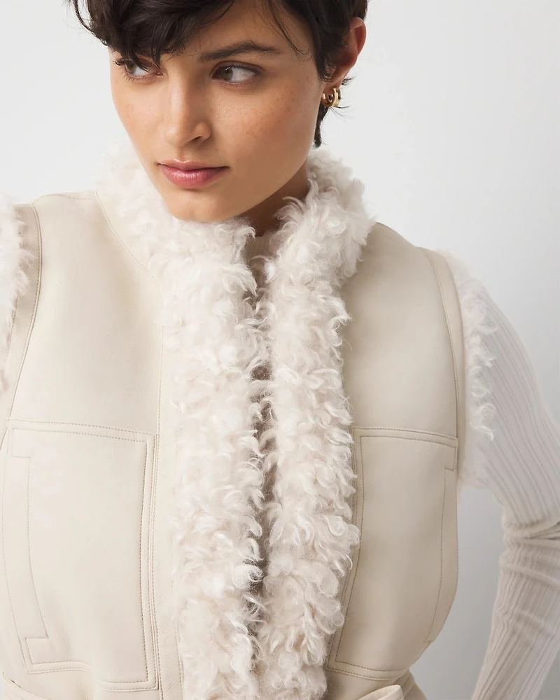 Reversible Faux Suede Sherpa Vest