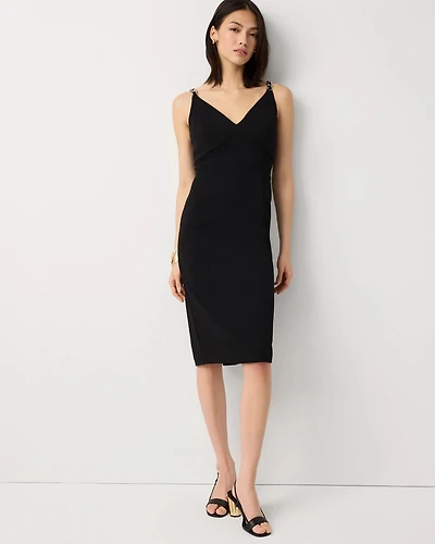 Chain Detail Crepe Dress